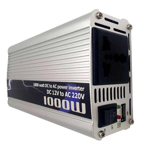 Перетворювач напруги автомобільний TBE DC12V-AC220V 600-900W, інвертор для машини Сріблястий TBE-900W_300 фото