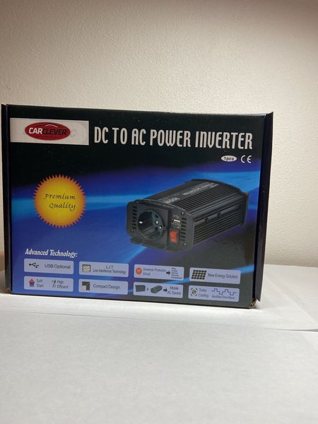 Перетворювач з 12 на 220 вольт CARCLEVER DC12V-AC220V 300-600W, автомобільний інвертор Чорний CARCLEVER-600W_130 фото