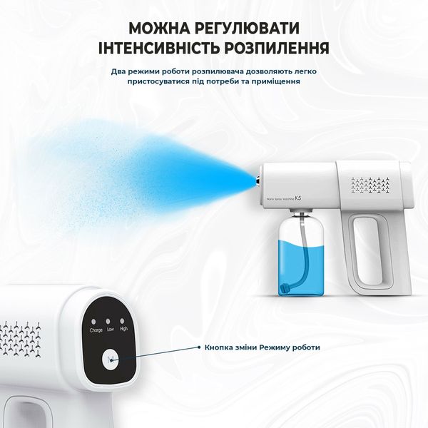 Ручний розпилювач рідини для дезінфектора портативний Nano Spray Machine K5 Білий К5-380_25 фото