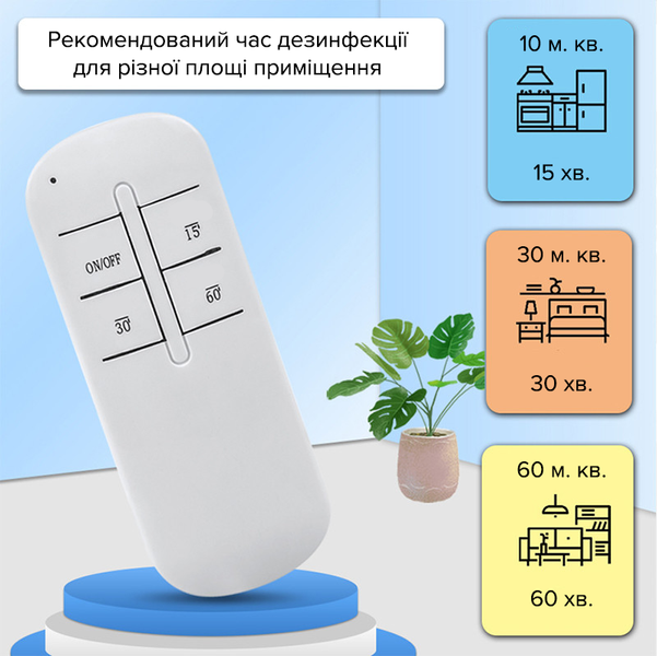 Кварцевая лампа бактерицидная озоновая 38W дезинфекция на 360° дистанционное управление 11353 фото