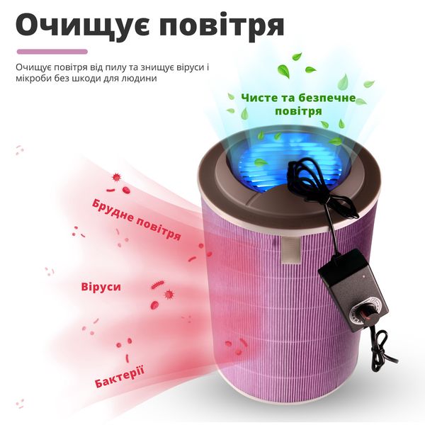 Очищувач повітря SBTR Air Purifier 2Н з функцією кварцування (AP2Н-UV) Фіолетовий AP2Н-UV_33 фото