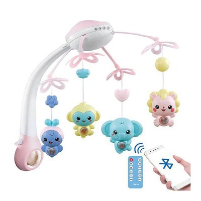 Дитячий музичний мобіль для немовлят на ліжечко з проектором (3 в 1) A1 Світло-рожевий 889982A-Pink_19 фото