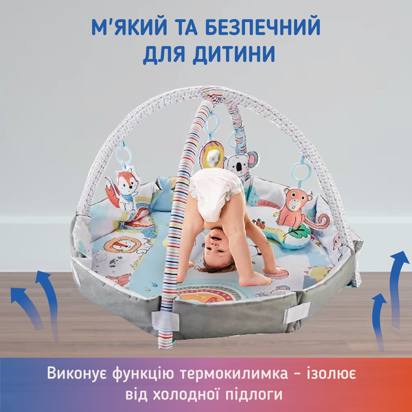 Розвиваючий килимок для дітей (немовлят) з дугами A1 (BabyMat-3M) BabyMat-3M фото