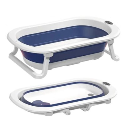 Детская ванночка для купания (складная с термометром) A1 EB-211 Бело-синяя EB-211-1 фото