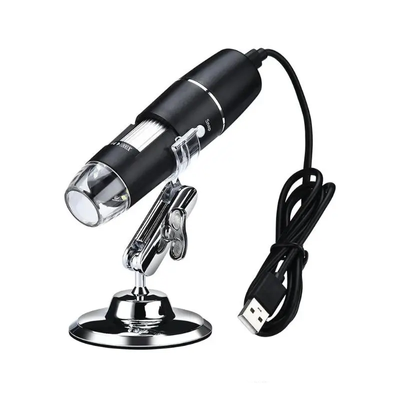 Цифровой USB микроскоп электронный 1600Х с подсветкой Windows, Android, MacOS для детей Черный micros-USB_202 фото