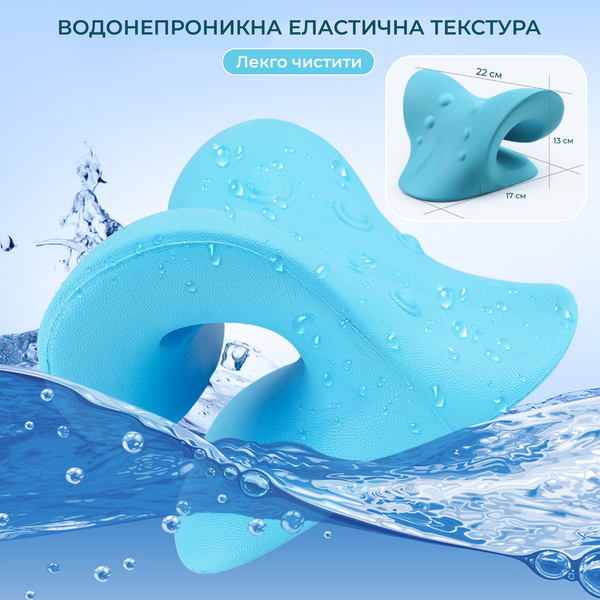 Массажная подушка для шеи и спины с подогревом Massage Pillow (Релаксатор) EVA Голубой H41-EVA2_181 фото