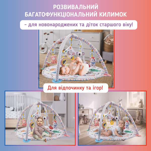 Розвиваючий килимок для дітей (немовлят) з дугами A1 (BabyMat-1M) BabyMat-1M фото