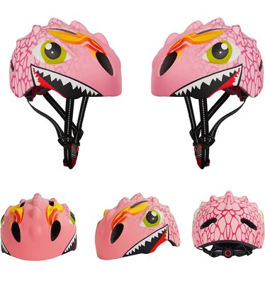 Дитячий захисний шолом для велосипеда A1 ONT06 Рожевий Динозавр 50-54 см ONT06-Pink фото