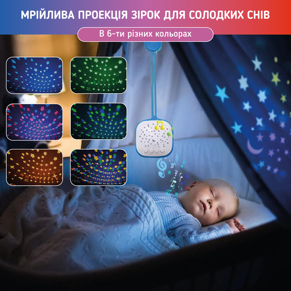 Генератор белого шума для младенцев А1 с проектором звездного неба. Голубой J920-A1-Blue фото