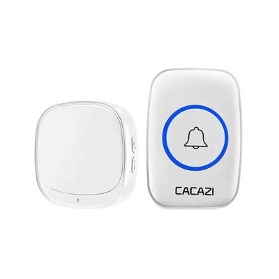 Кнопка для бездротового дзвінка Cacazi, дверний вологозахищений бездротовий дзвінок Білий D-Bell-White_137 фото