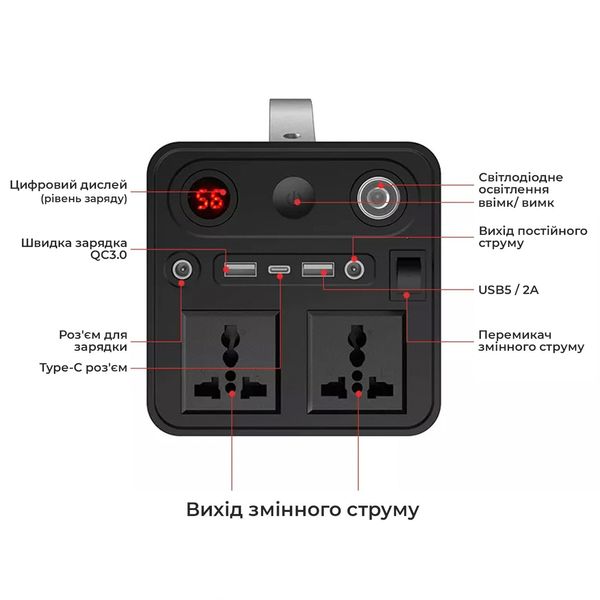 Зарядна станція портативна SBTR 12 (314 Вт*год) Темно-сірий OKD-sb1_232 фото