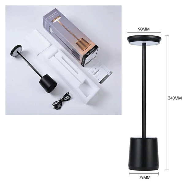 Настільна акумуляторна LED лампа Table01: сенсорне керування, 3 режими роботи Чорна Table01-01 фото