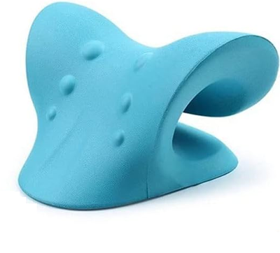 Масажна подушка для шиї та спини Massage Pillow (Релаксатор) PU преміальний матеріал Блакитний H41-PU_182 фото