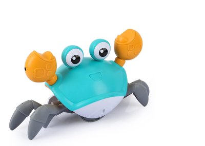 Интерактивная игрушка Краб с функцией распознавания препятствий и музыкой. На аккумуляторе Голубой CrabA1-Blue фото