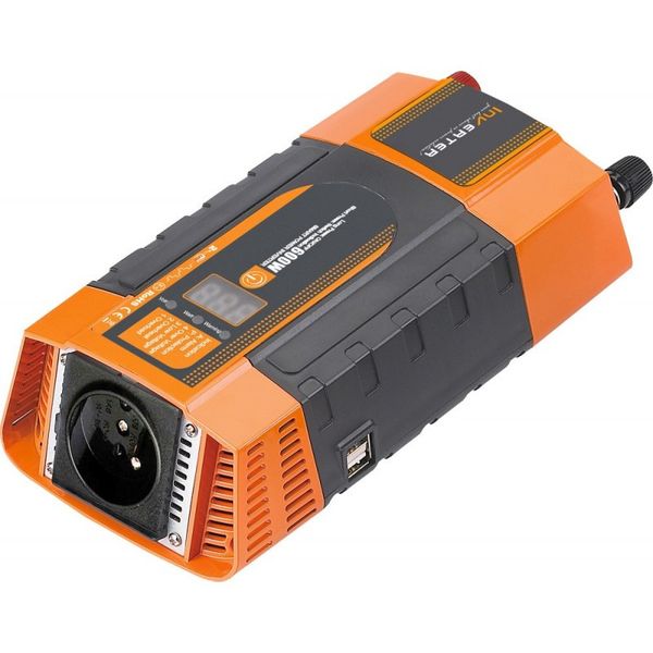 Преобразователь напряжения INVERTER DC12V-AC220V 600-1200W, авто инвертор 12 220 вольт универсальный Оранжевый INVERTER-1200W_189 фото